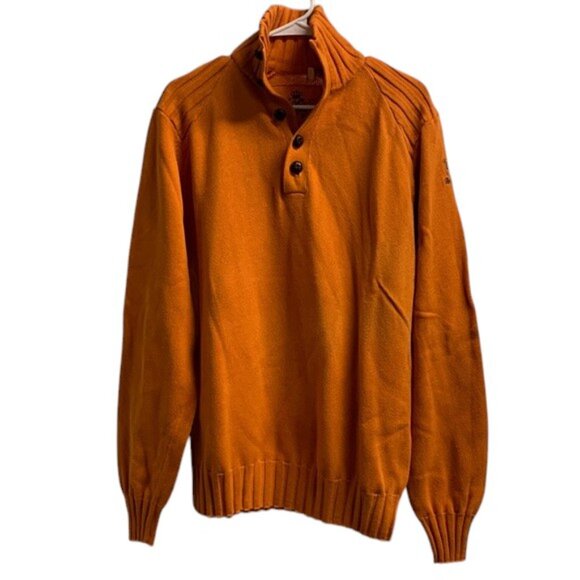 Guess Est. 81 Sweater Men’s 2XL Orange Knit Pullover Mock Neck‎ Casual NWOT - Picture 1 of 12